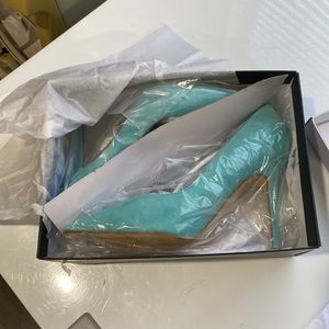 Nine West Medium Blue Suede Wide Bliss